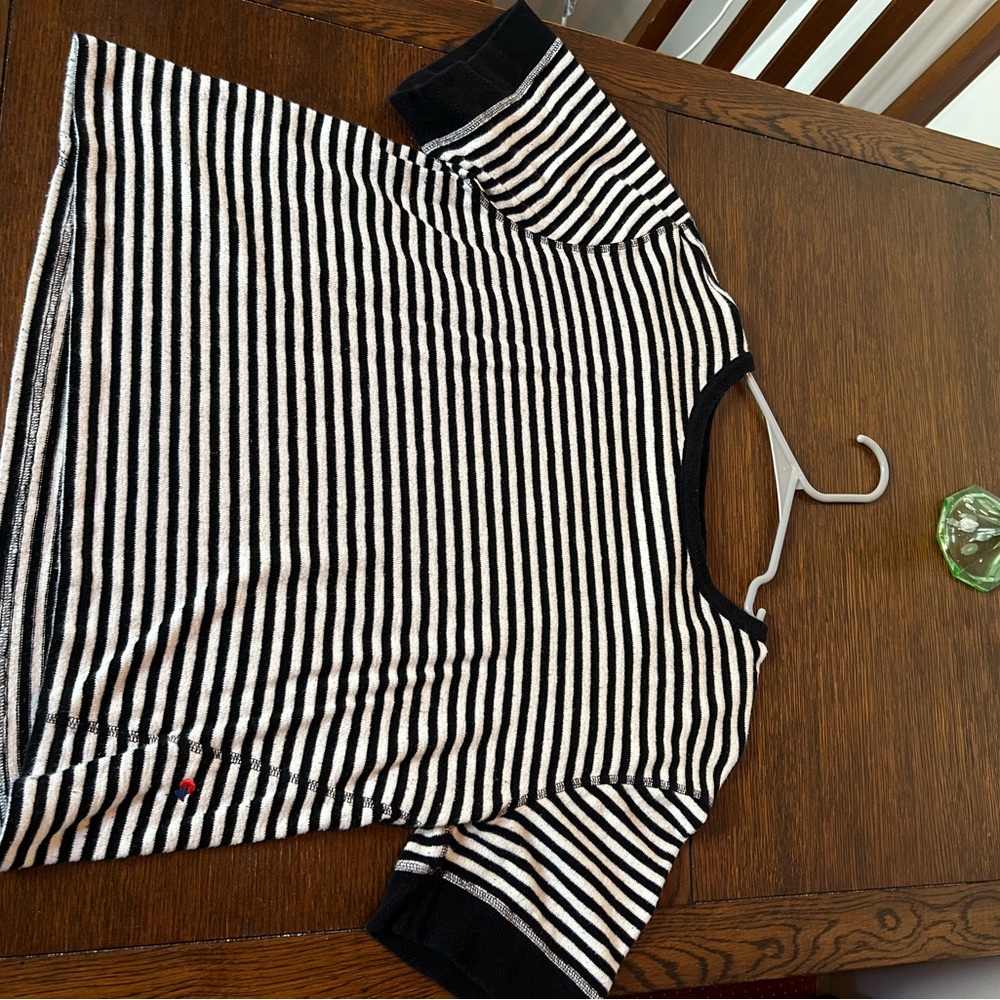 Clare V. Le Bateau Tee Black and Cream/White Boat Tee